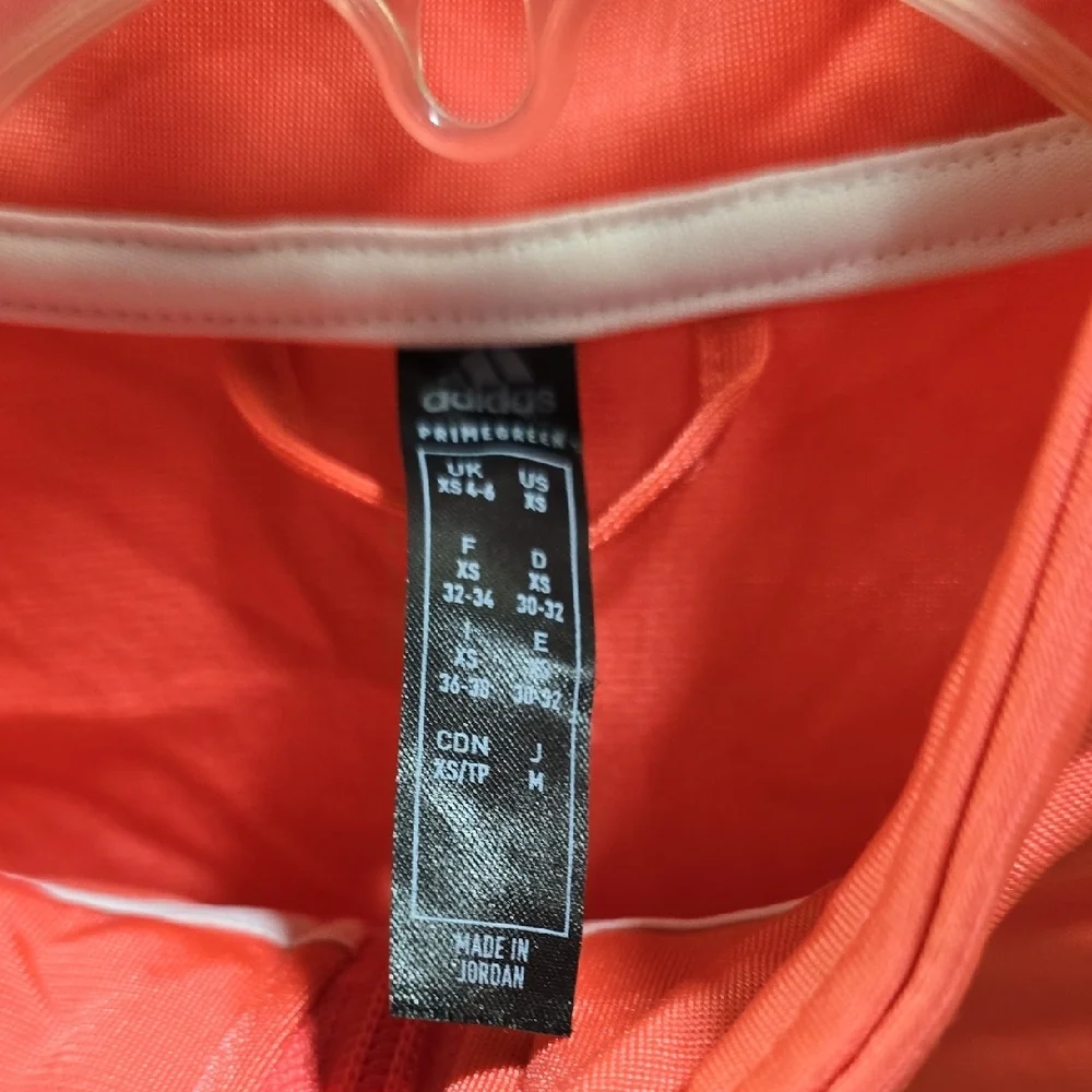 Adidas Pink/Coral Zip-Up Jacket with White Stripes Woman's Size XS - Picture 8 of 13